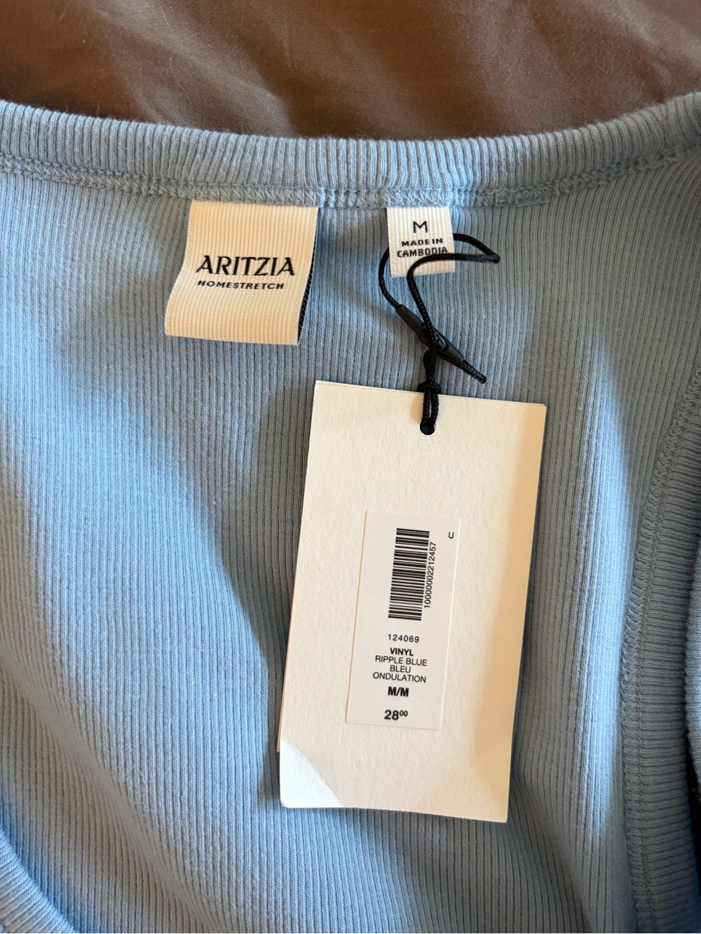 Aritzia Light Blue Ribbed Tank - Picture 2 of 3
